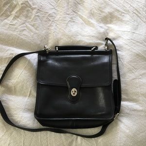 Vintage COACH Black Leather Crossbody Purse